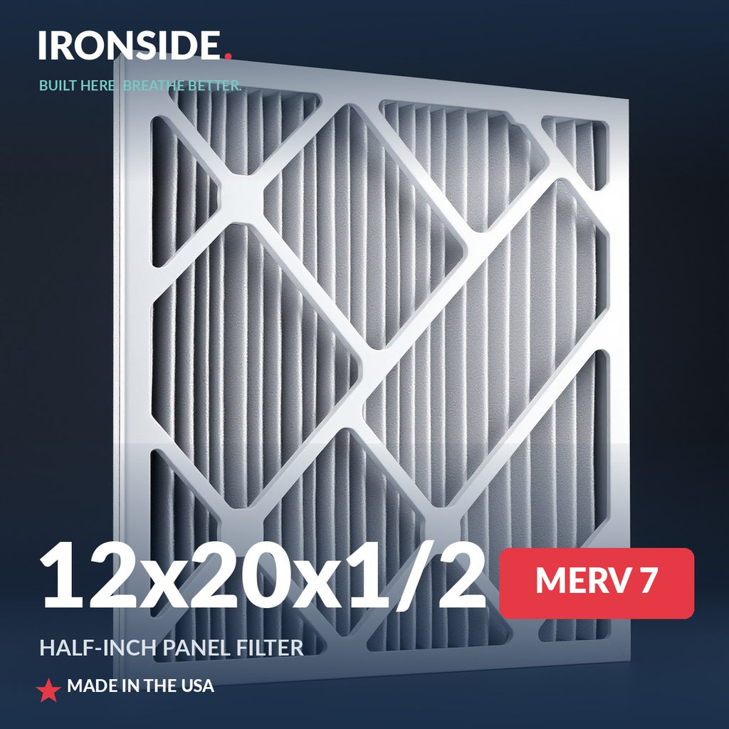 12x20x1/2 Half Inch Panel MERV 7 Air Filter — Ironside