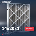 14x20x1 MERV 8 Tru Mini Pleat Air Filter — Ironside