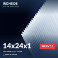 14x24x1 MERV 10 Tru Mini Pleat Air Filter — Ironside