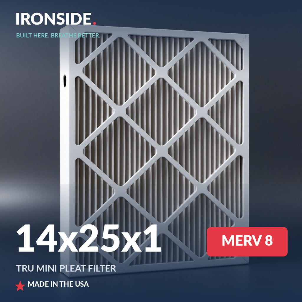 14x25x1 MERV 8 Tru Mini Pleat Air Filter — Ironside