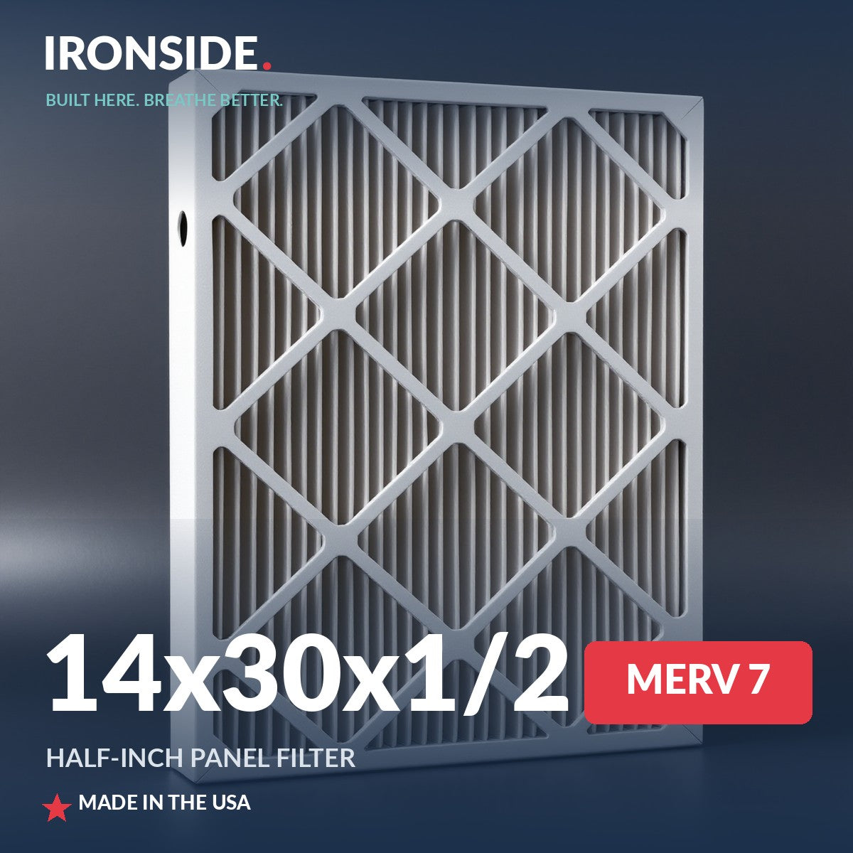 14x30x1/2 Half Inch Panel MERV 7 Air Filter — Ironside