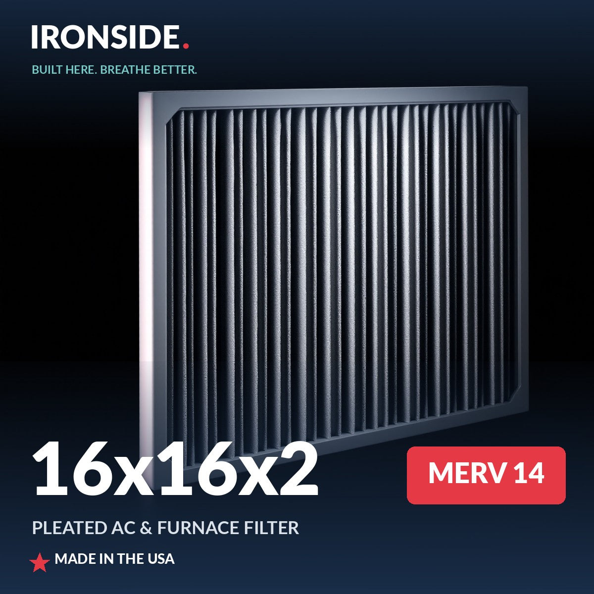 16x16x2 MERV 14 Air Filter — Ironside