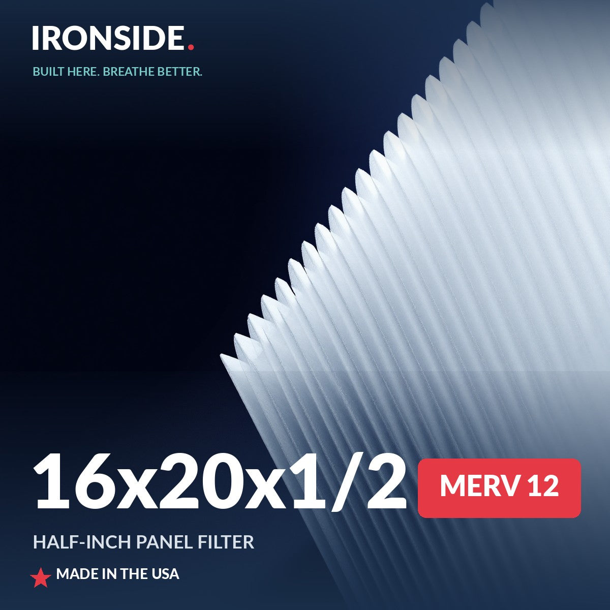 16x20x1/2 Half Inch Panel MERV 12 Air Filter — Ironside