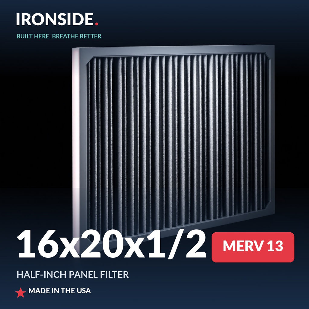 16x20x1/2 Half Inch Panel MERV 13 Air Filter — Ironside