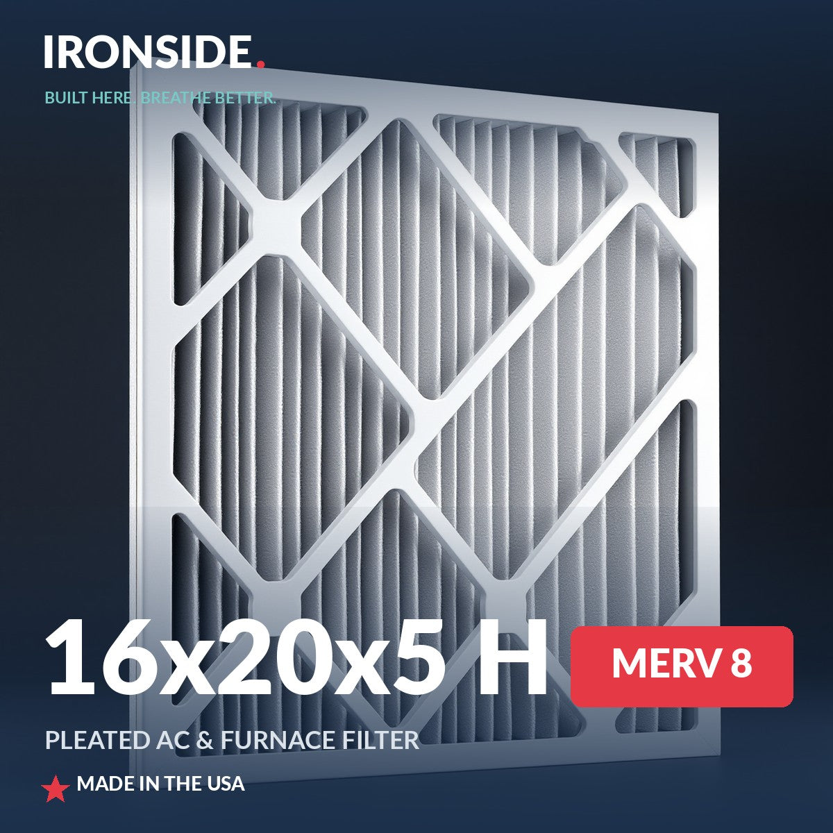 16x20x5 H MERV 8 Air Filter — Ironside