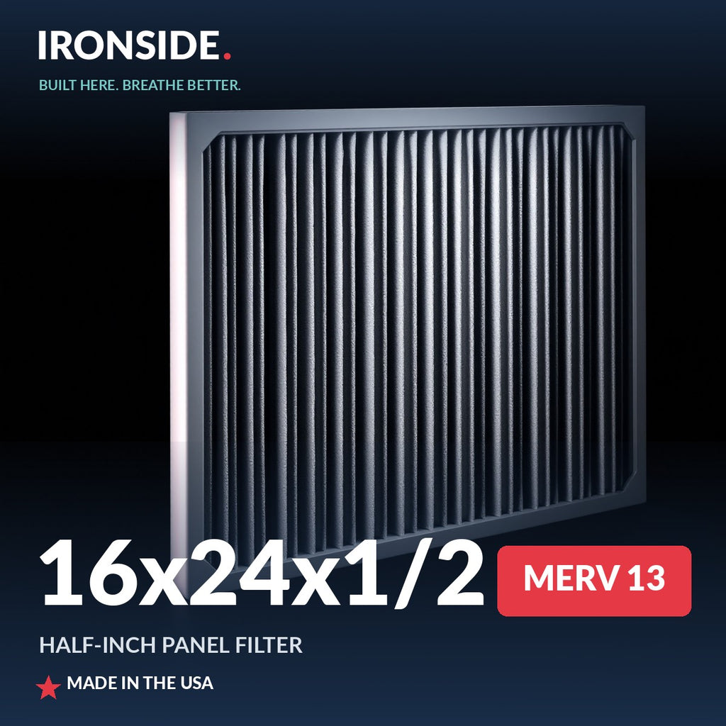 16x24x1/2 Half Inch Panel MERV 13 Air Filter — Ironside
