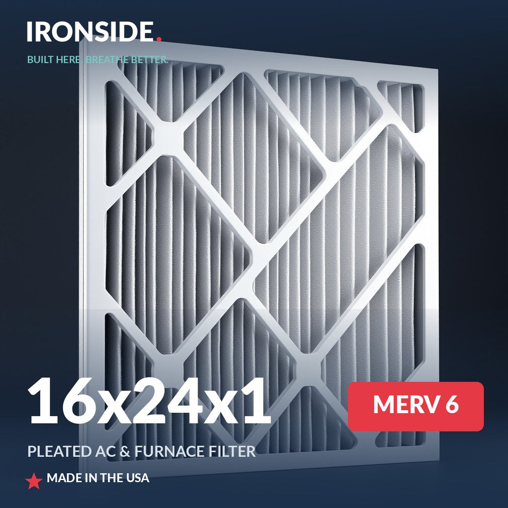 16x24x1 MERV 6 Poly Green Air Filter — Ironside
