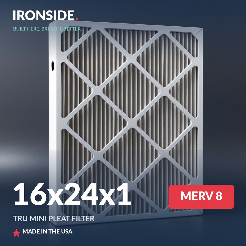 16x24x1 MERV 8 Tru Mini Pleat Air Filter — Ironside