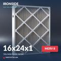 16x24x1 MERV 8 Tru Mini Pleat Air Filter — Ironside