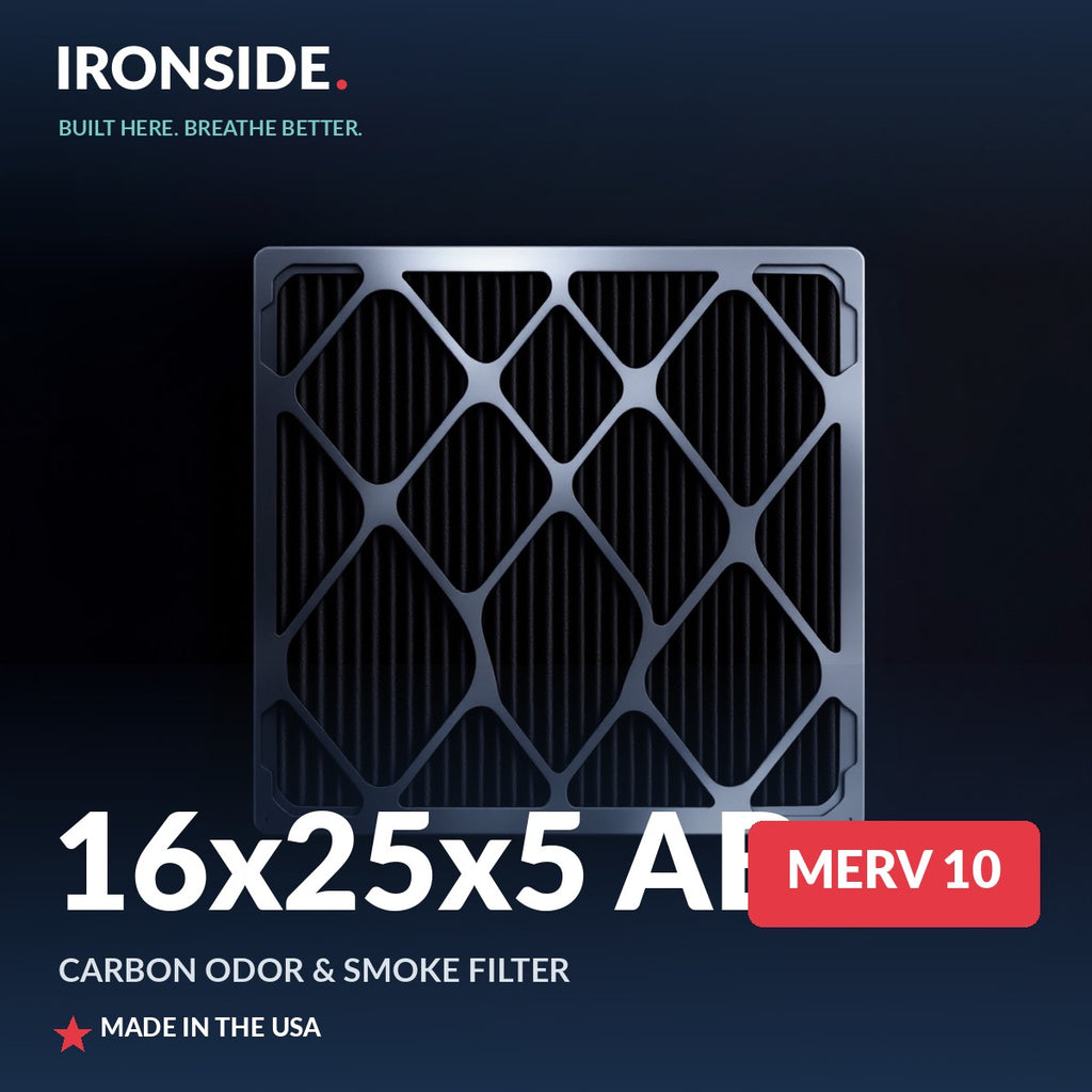 16x25x5 AB MERV 10 P + Carbon Air Filter — Ironside