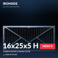 16x25x5 H MERV 8 P + Carbon Air Filter — Ironside