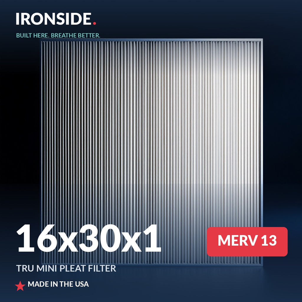 16x30x1 MERV 13 Tru Mini Pleat Air Filter — Ironside