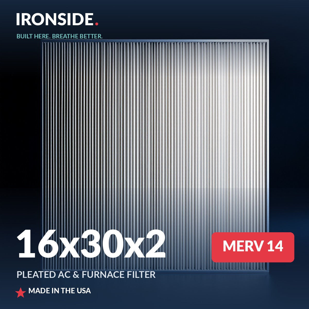 16x30x2 MERV 14 Air Filter — Ironside