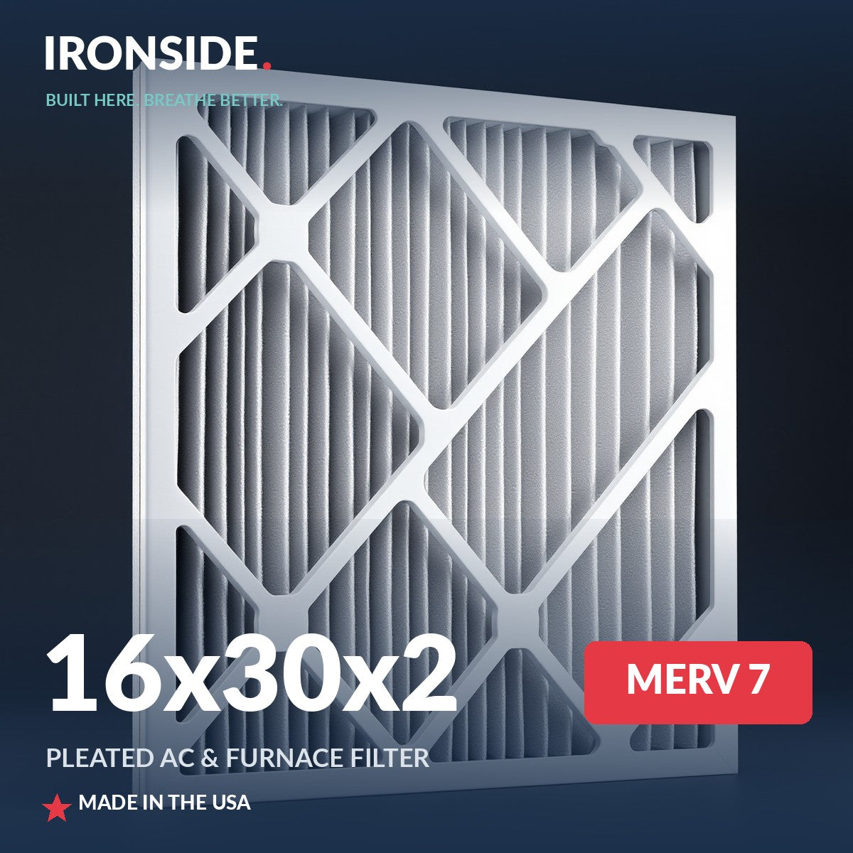 16x30x2 MERV 7 Air Filter — Ironside