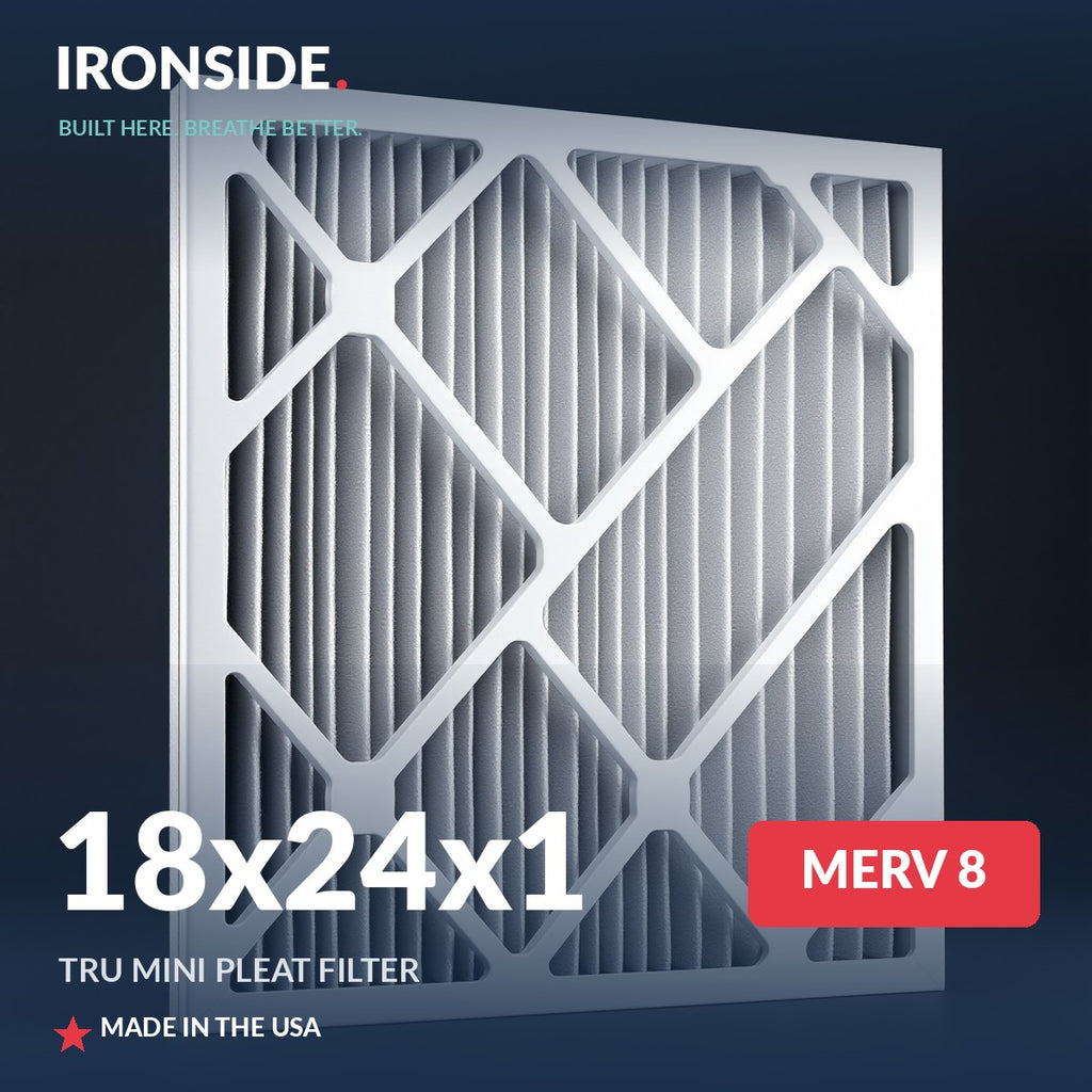 18x24x1 MERV 8 Tru Mini Pleat Air Filter — Ironside