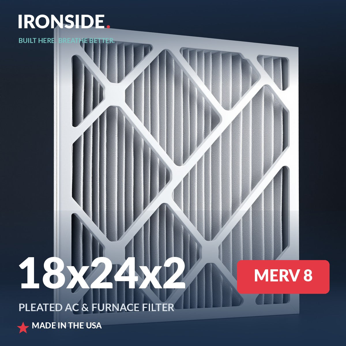 18x24x2 MERV 8 Air Filter — Ironside