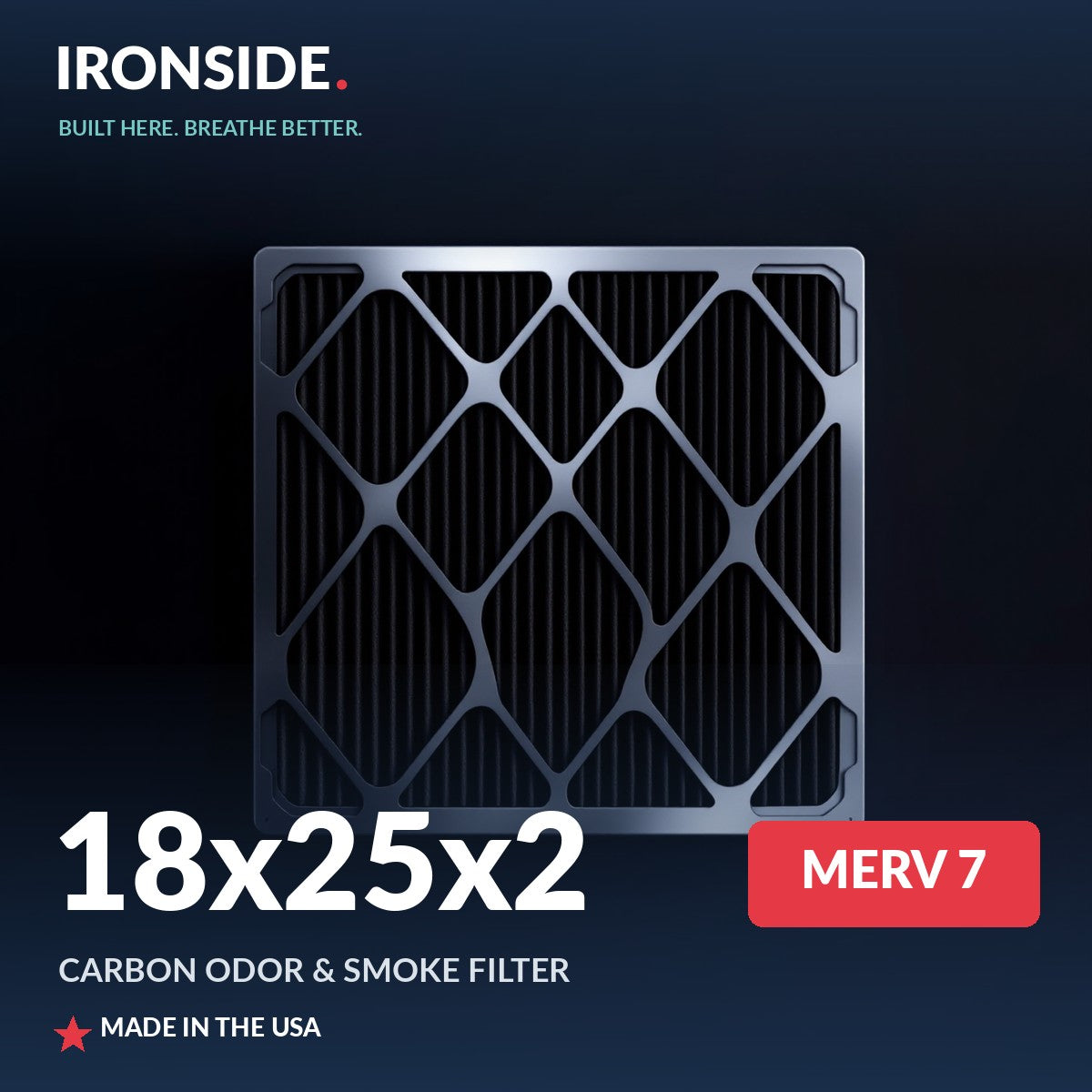 18x25x2 MERV 7 + Carbon Air Filter — Ironside