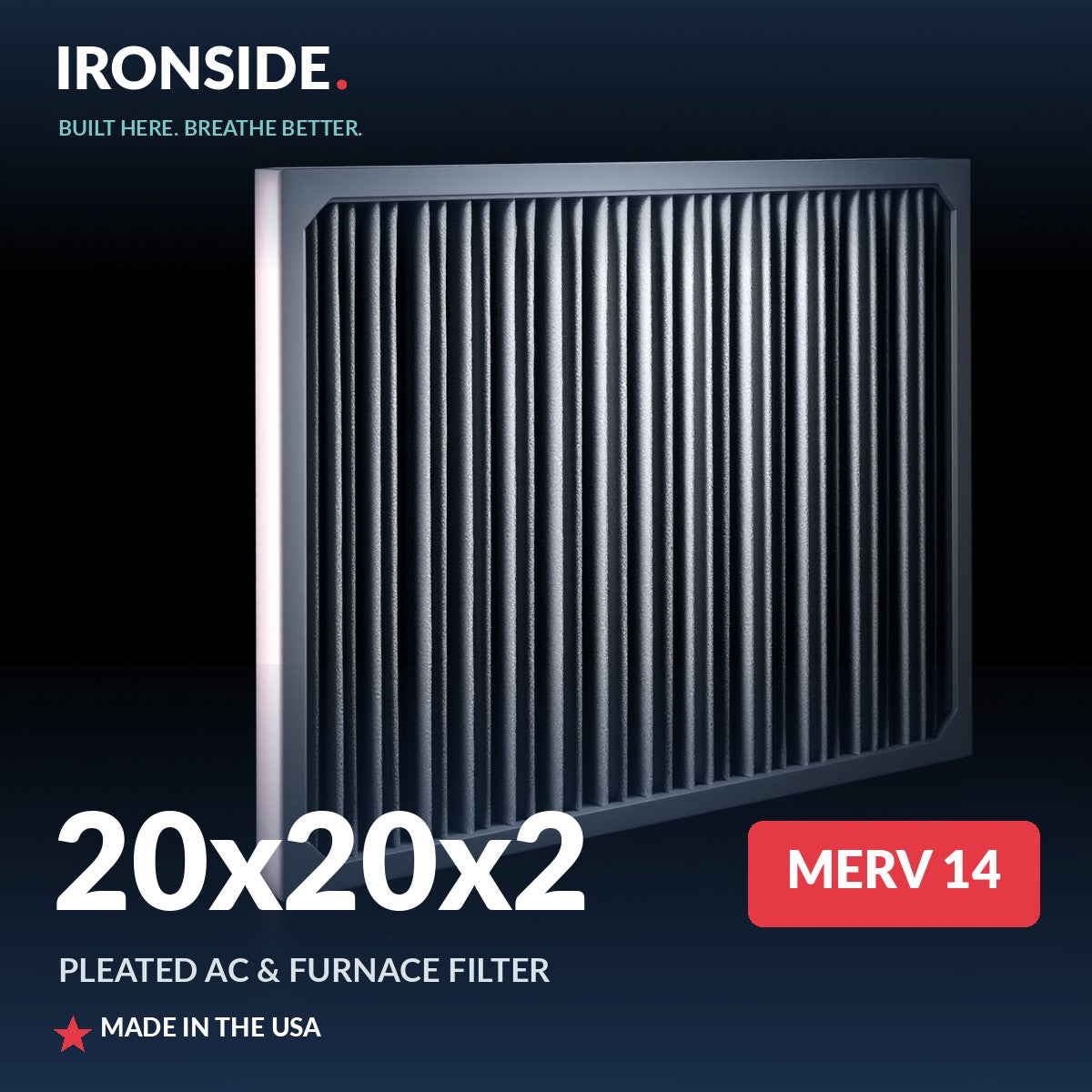 20x20x2 MERV 14 Air Filter — Ironside