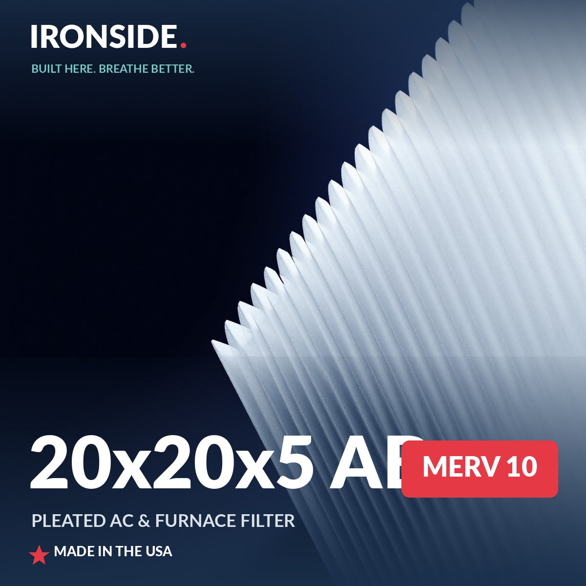 20x20x5 AB MERV 10 Air Filter — Ironside