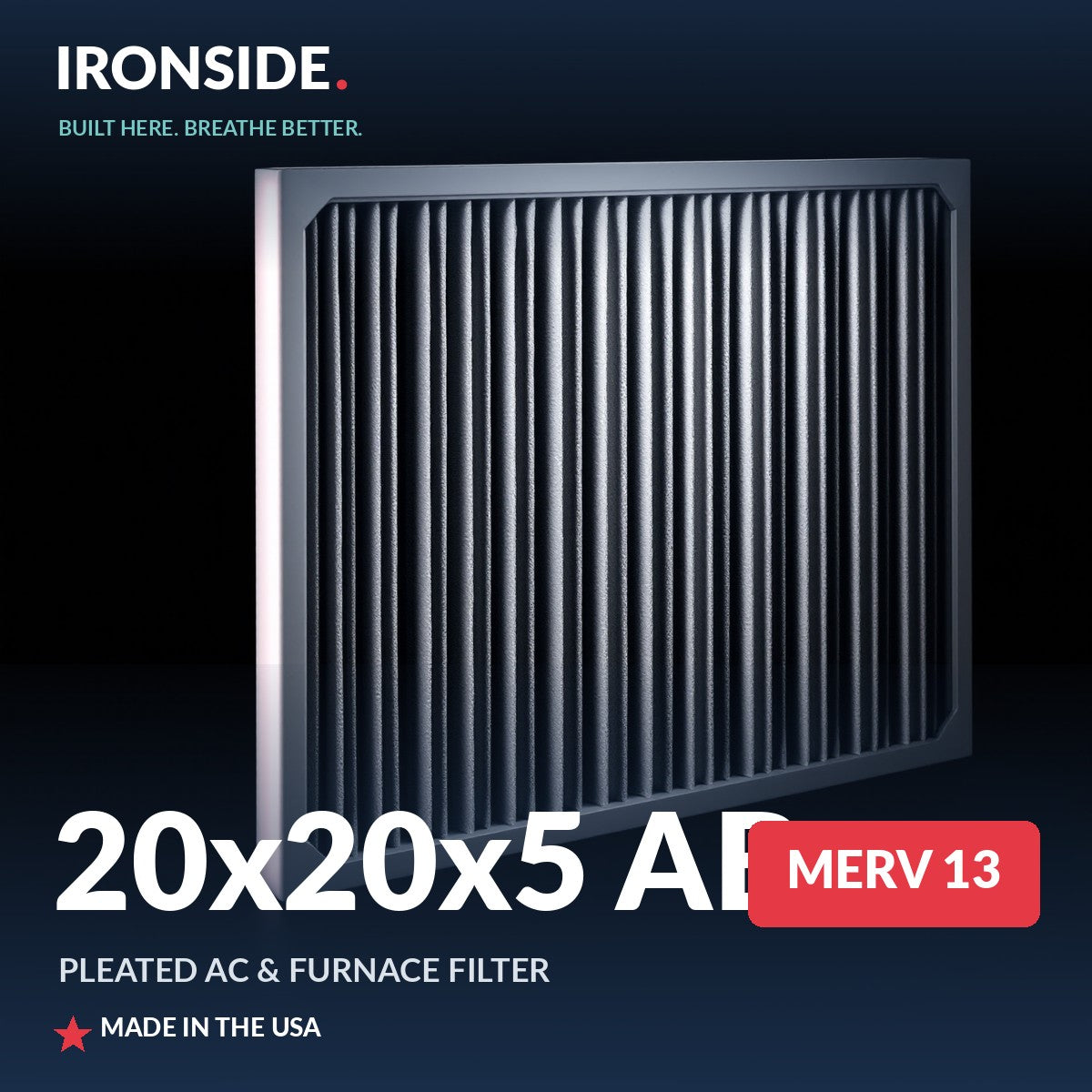 20x20x5 AB MERV 13 Air Filter — Ironside