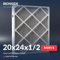 20x24x1/2 Half Inch Panel MERV 8 Air Filter — Ironside
