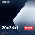 20x24x1 MERV 10 Tru Mini Pleat Air Filter — Ironside