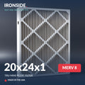 20x24x1 MERV 8 Tru Mini Pleat Air Filter — Ironside