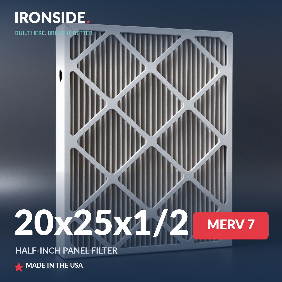 20x25x1/2 Half Inch Panel MERV 7 Air Filter — Ironside