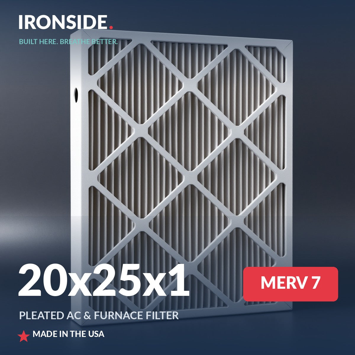 20x25x1 MERV 7 Air Filter — Ironside