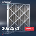 20x25x1 MERV 8 Tru Mini Pleat Air Filter — Ironside