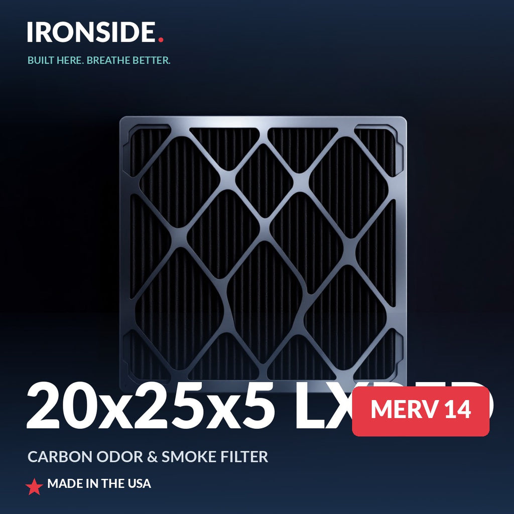 20x25x5 LXRED MERV 14 + Carbon Air Filter — Ironside