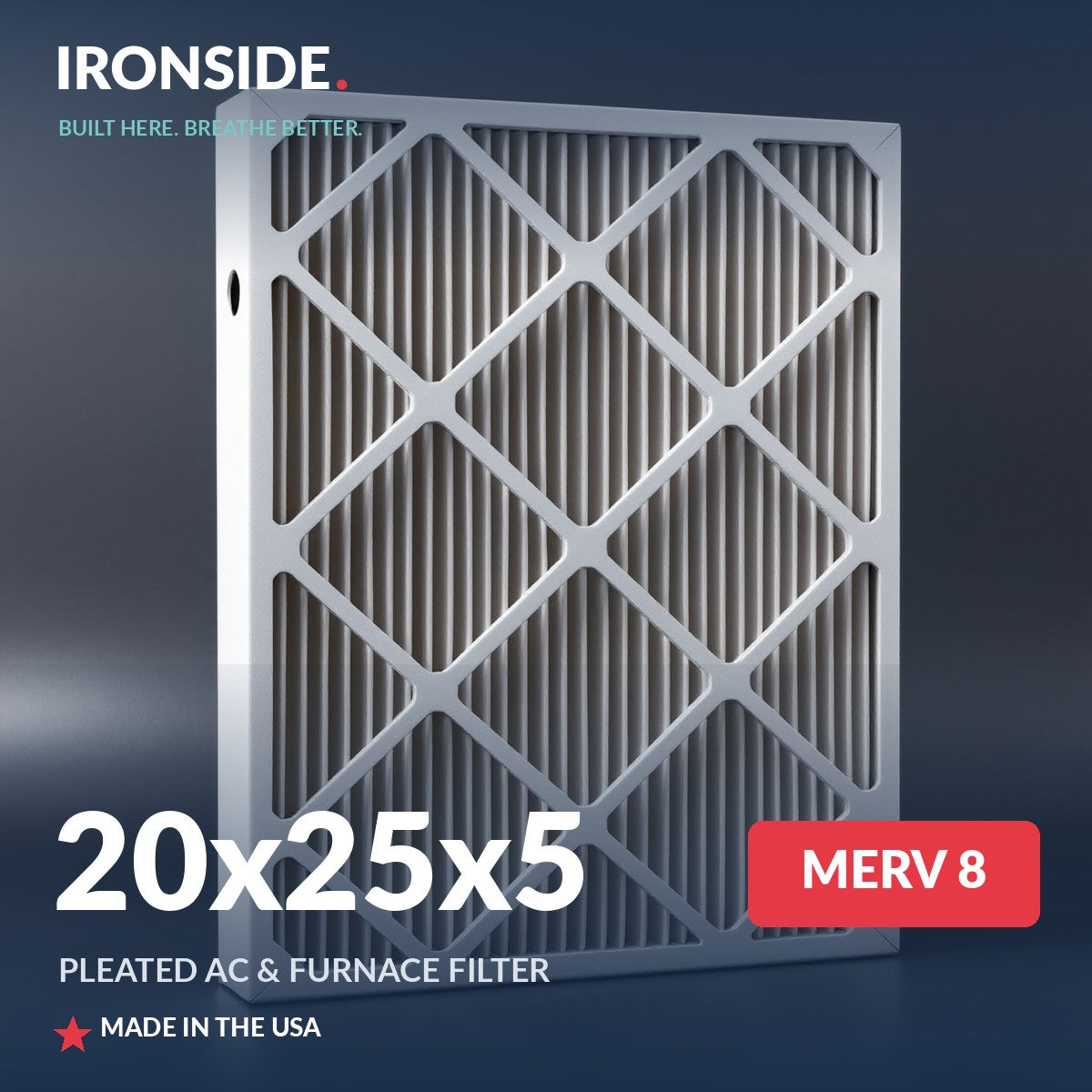 20x25x5 MERV 8 Air Filter — Ironside