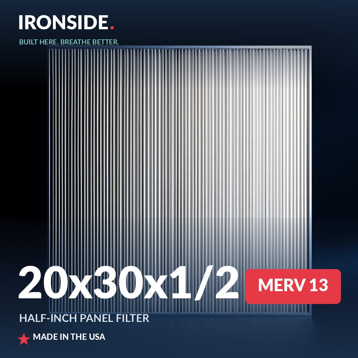 20x30x1/2 Half Inch Panel MERV 13 Air Filter — Ironside