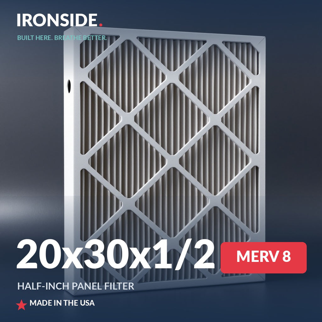 20x30x1/2 Half Inch Panel MERV 8 Air Filter — Ironside