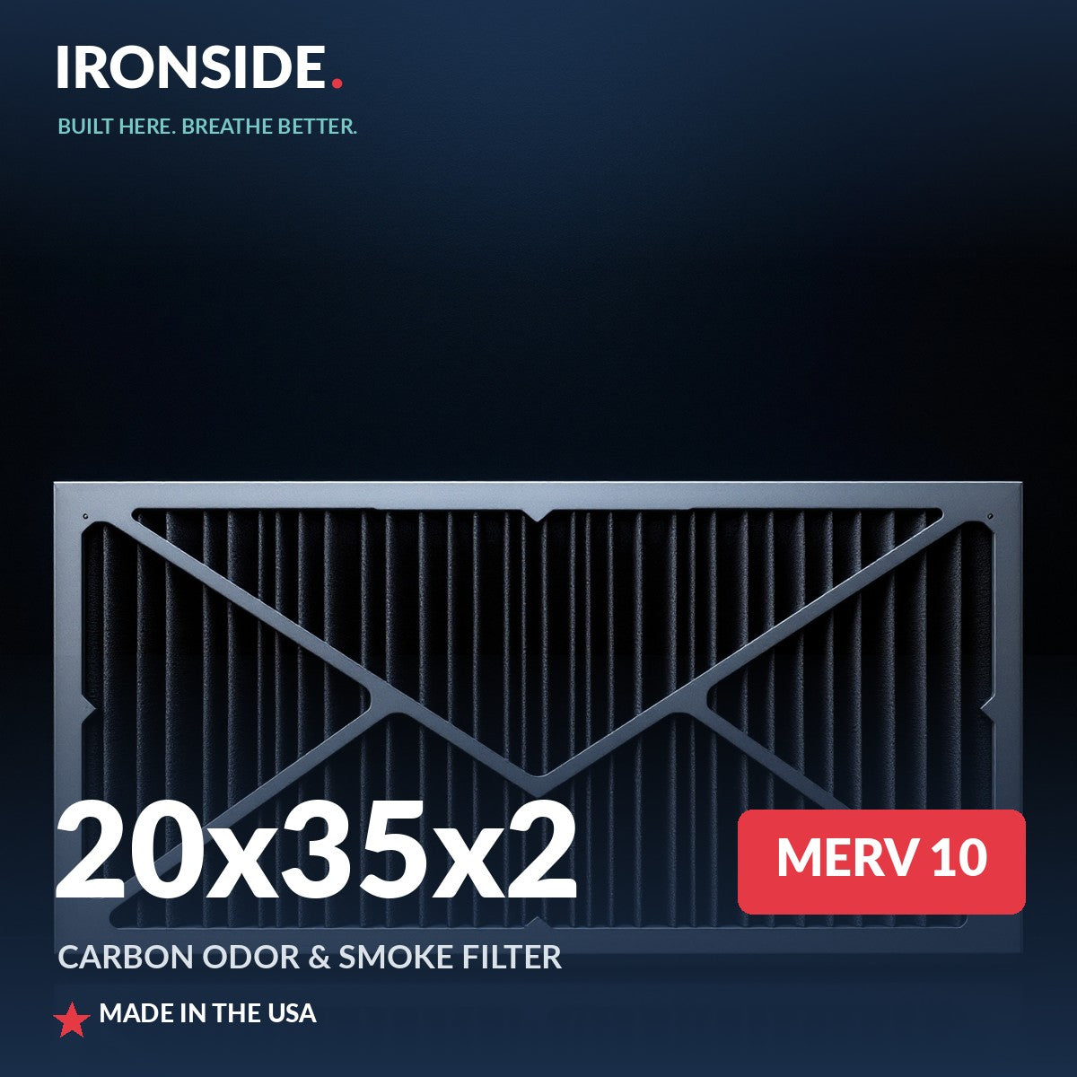 20x35x2 MERV 10 P + Carbon Air Filter — Ironside