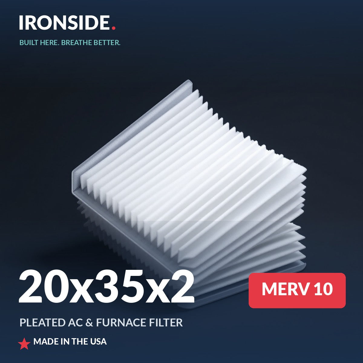 20x35x2 MERV 10 Air Filter — Ironside