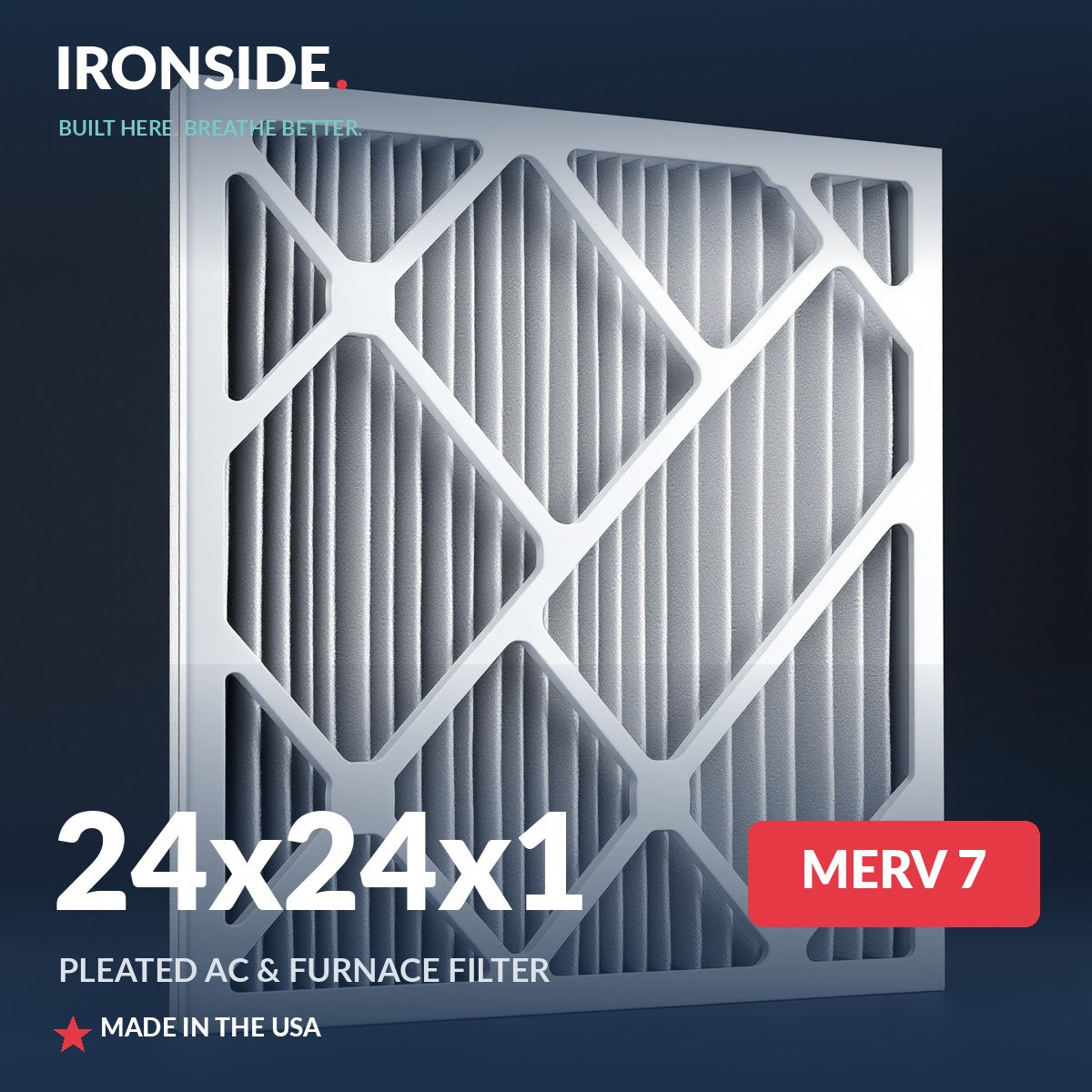 24x24x1 MERV 7 Air Filter — Ironside