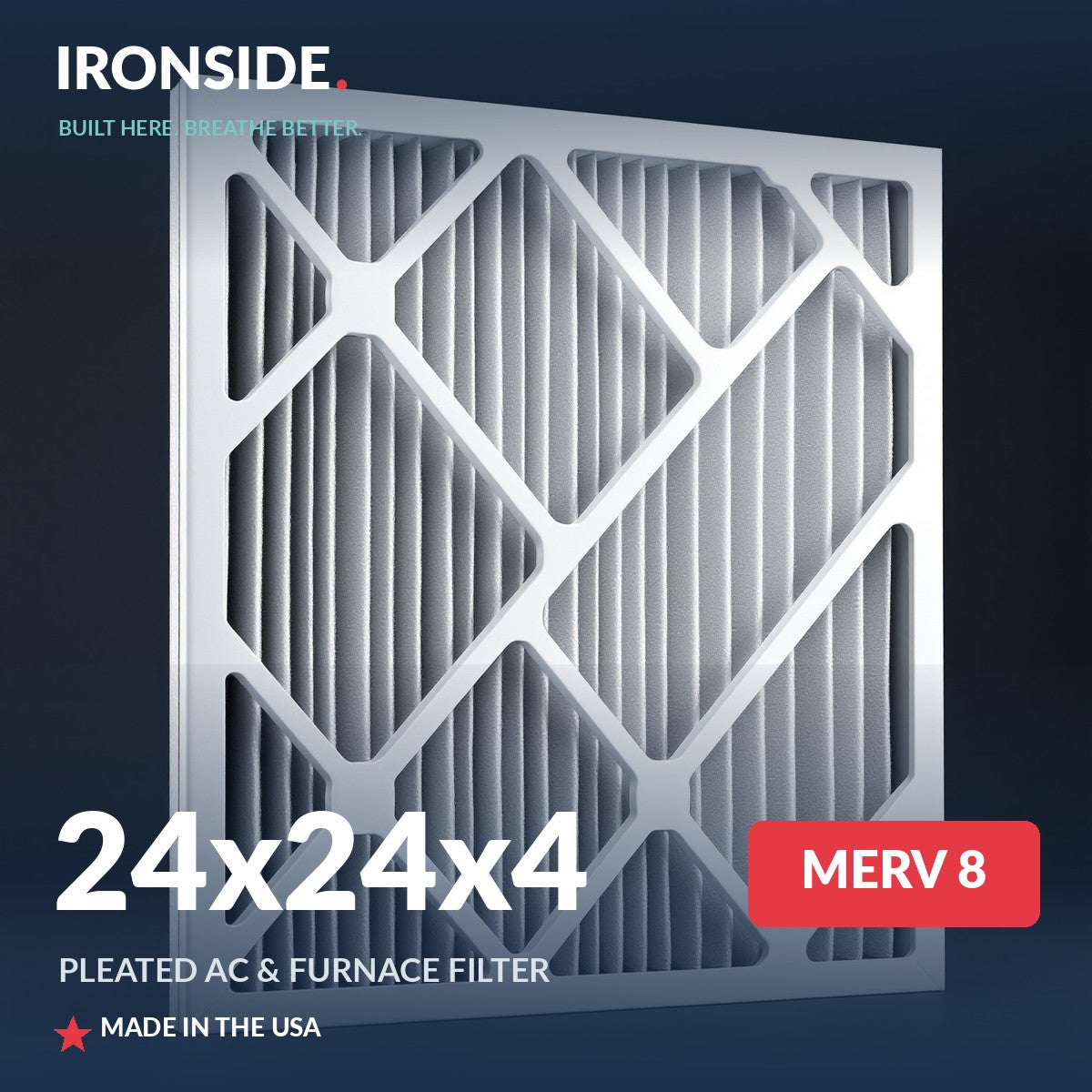 24x24x4 MERV 8 Air Filter — Ironside