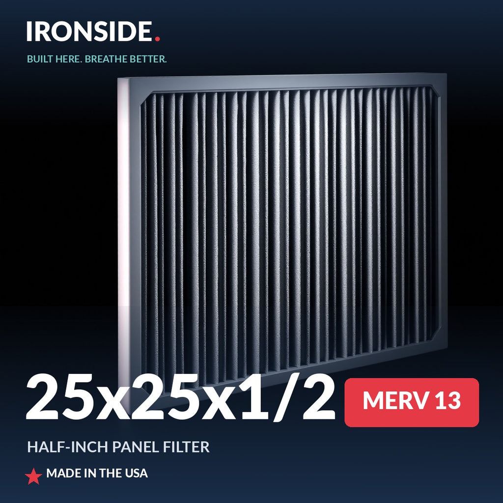 25x25x1/2 Half Inch Panel MERV 13 Air Filter — Ironside