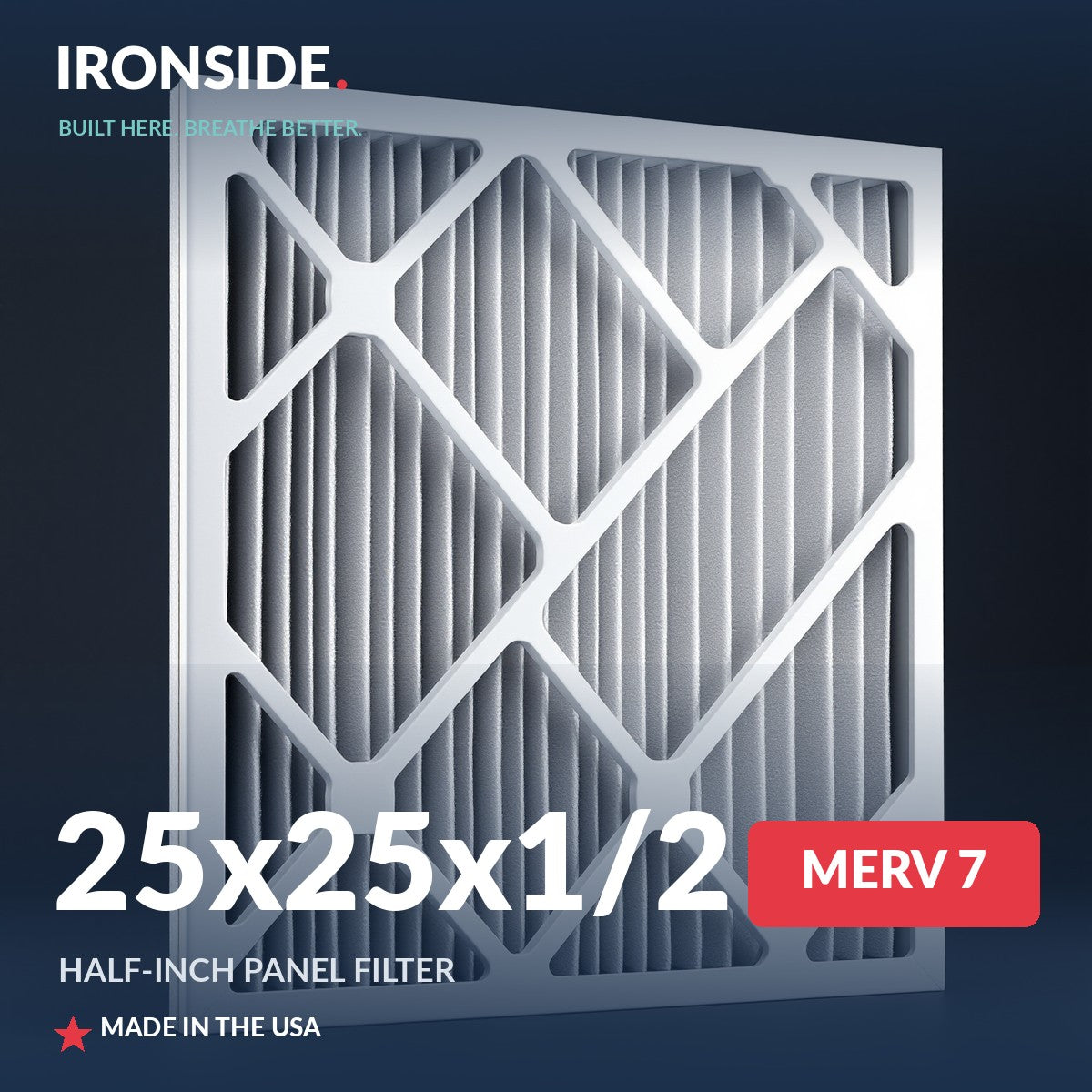 25x25x1/2 Half Inch Panel MERV 7 Air Filter — Ironside