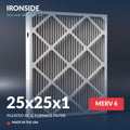 25x25x1 MERV 6 Poly Green Air Filter — Ironside