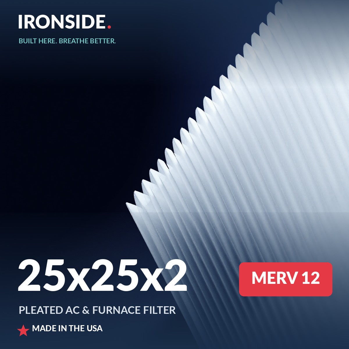 25x25x2 MERV 12 Air Filter — Ironside