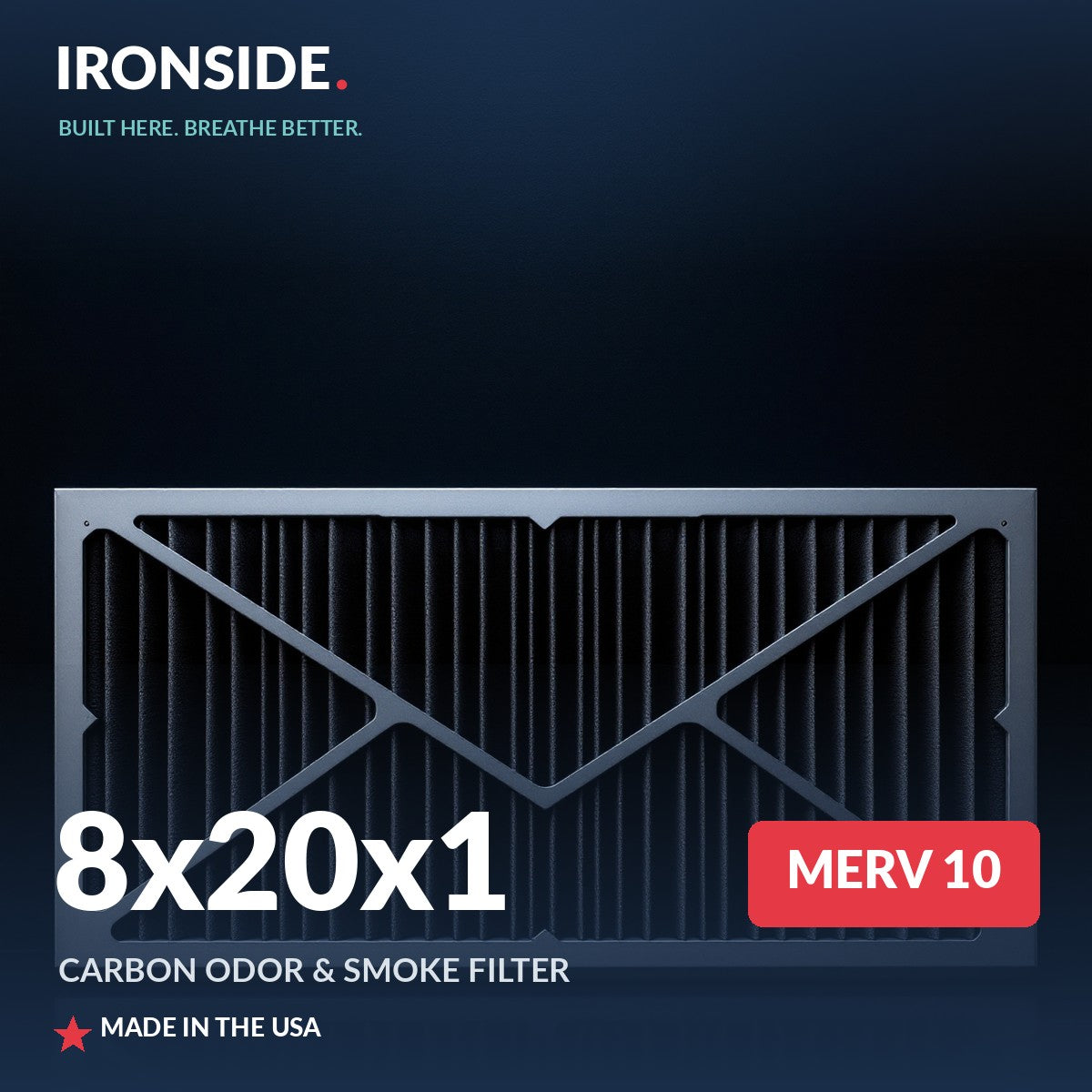 8x20x1 MERV 10 P + Carbon Air Filter — Ironside