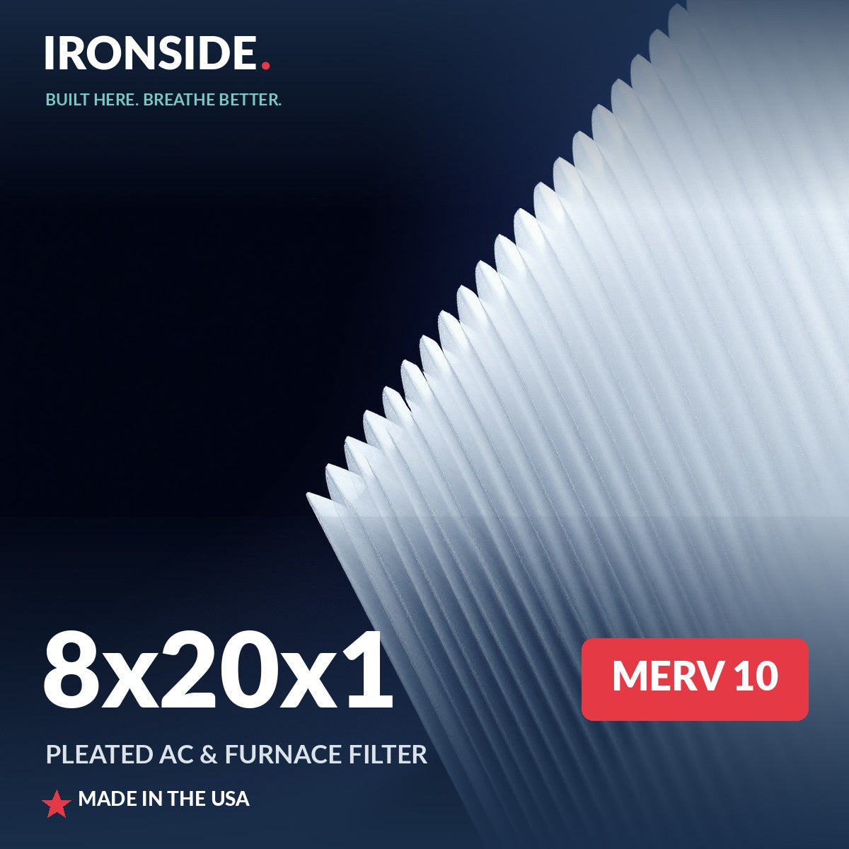 8x20x1 MERV 10 Air Filter — Ironside