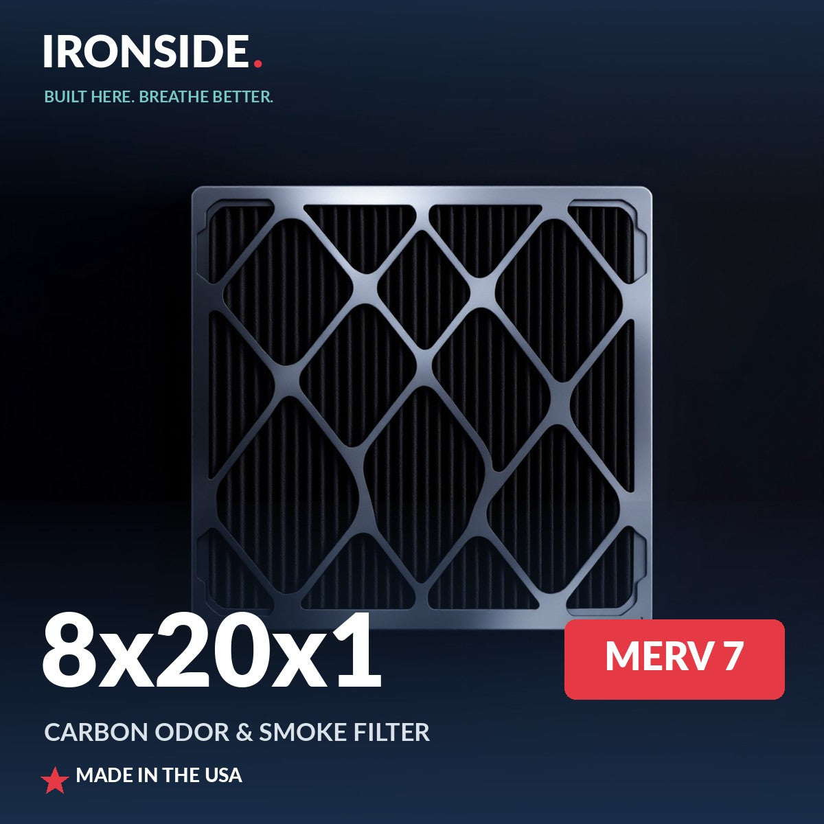 8x20x1 MERV 7 + Carbon Air Filter — Ironside