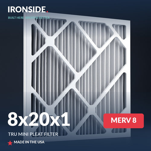 8x20x1 MERV 8 Tru Mini Pleat Air Filter — Ironside