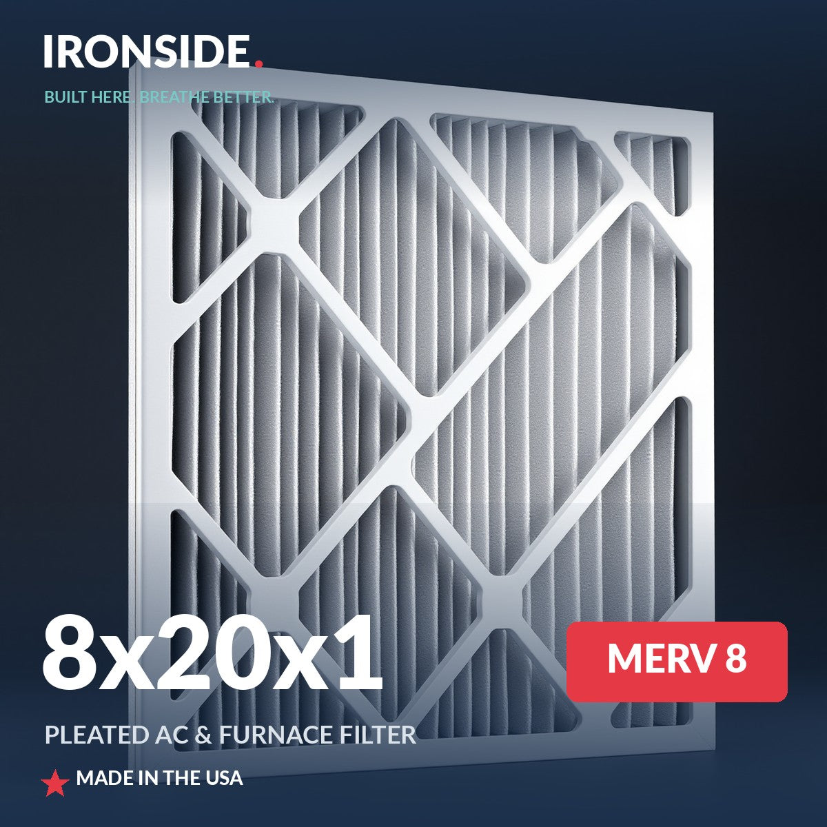 8x20x1 MERV 8 Air Filter — Ironside